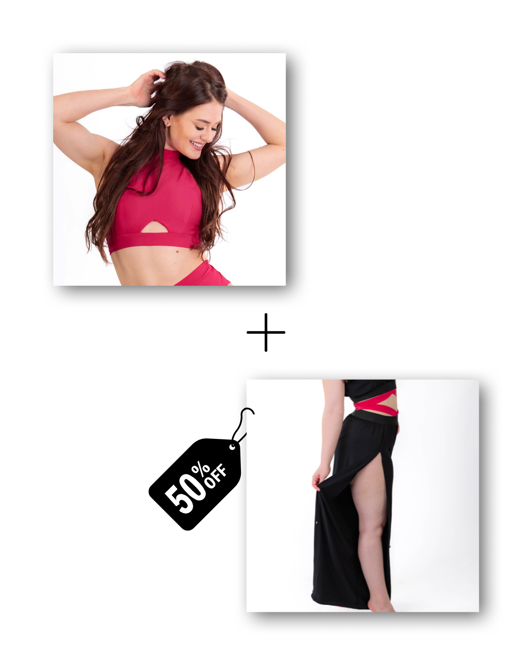 A-Line Top in dangerously pink / Pre-Workout & Flow Pants in classic black Bundle