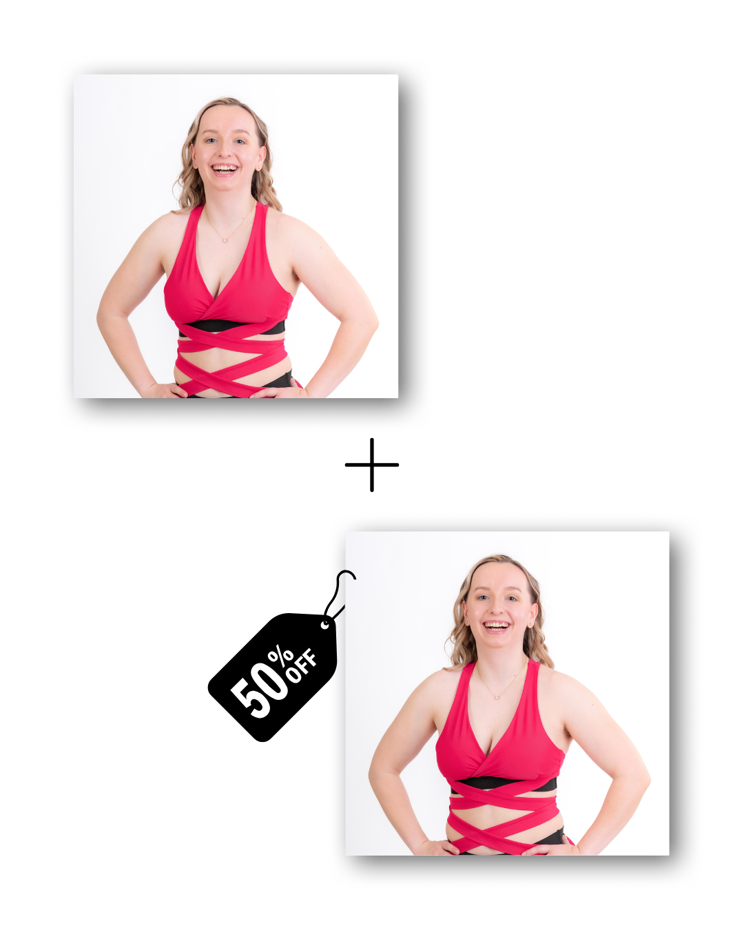 Wrap Top Bundle in dangerously pink