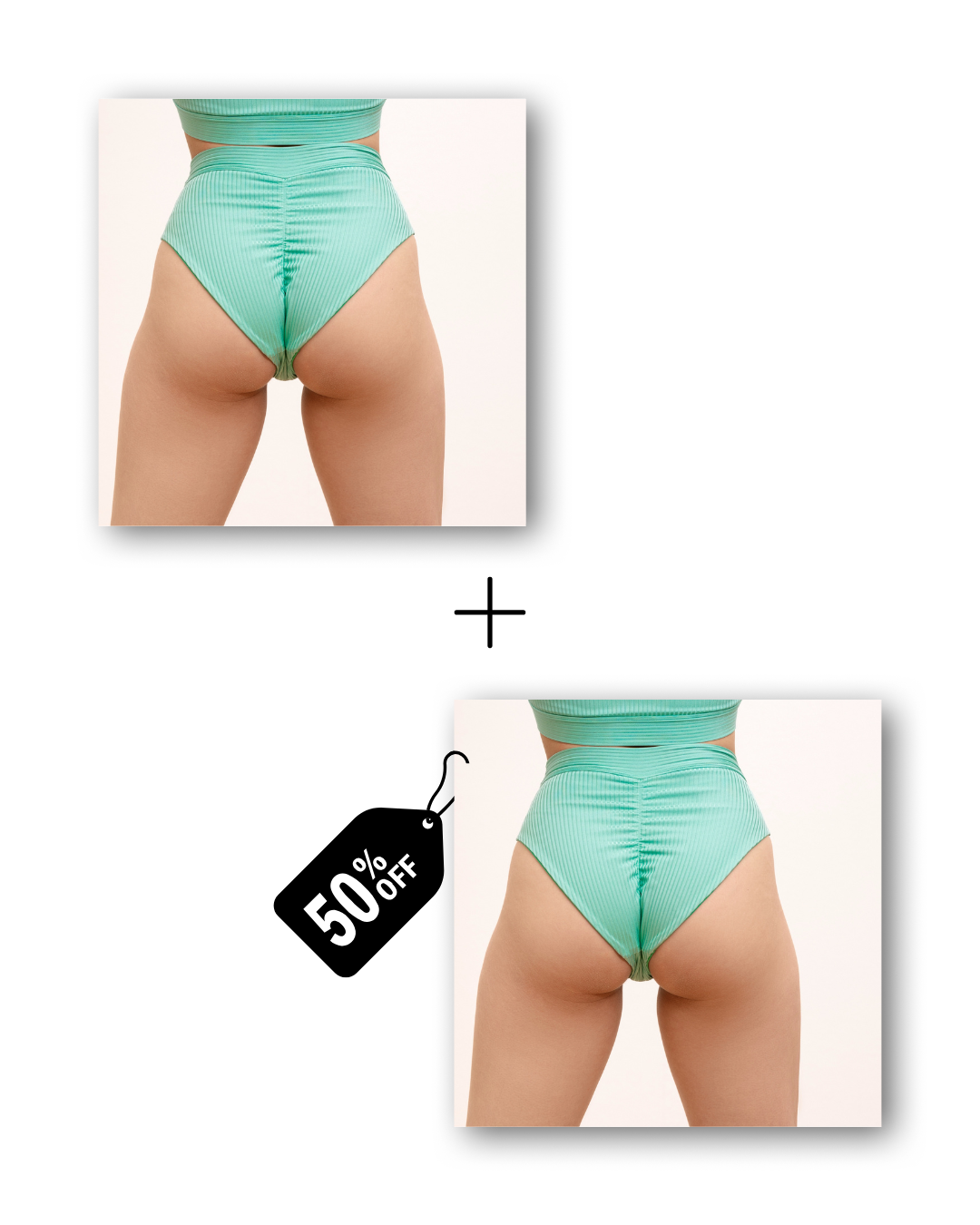 A-Line Shorts Bundle in ribbed ocean mint