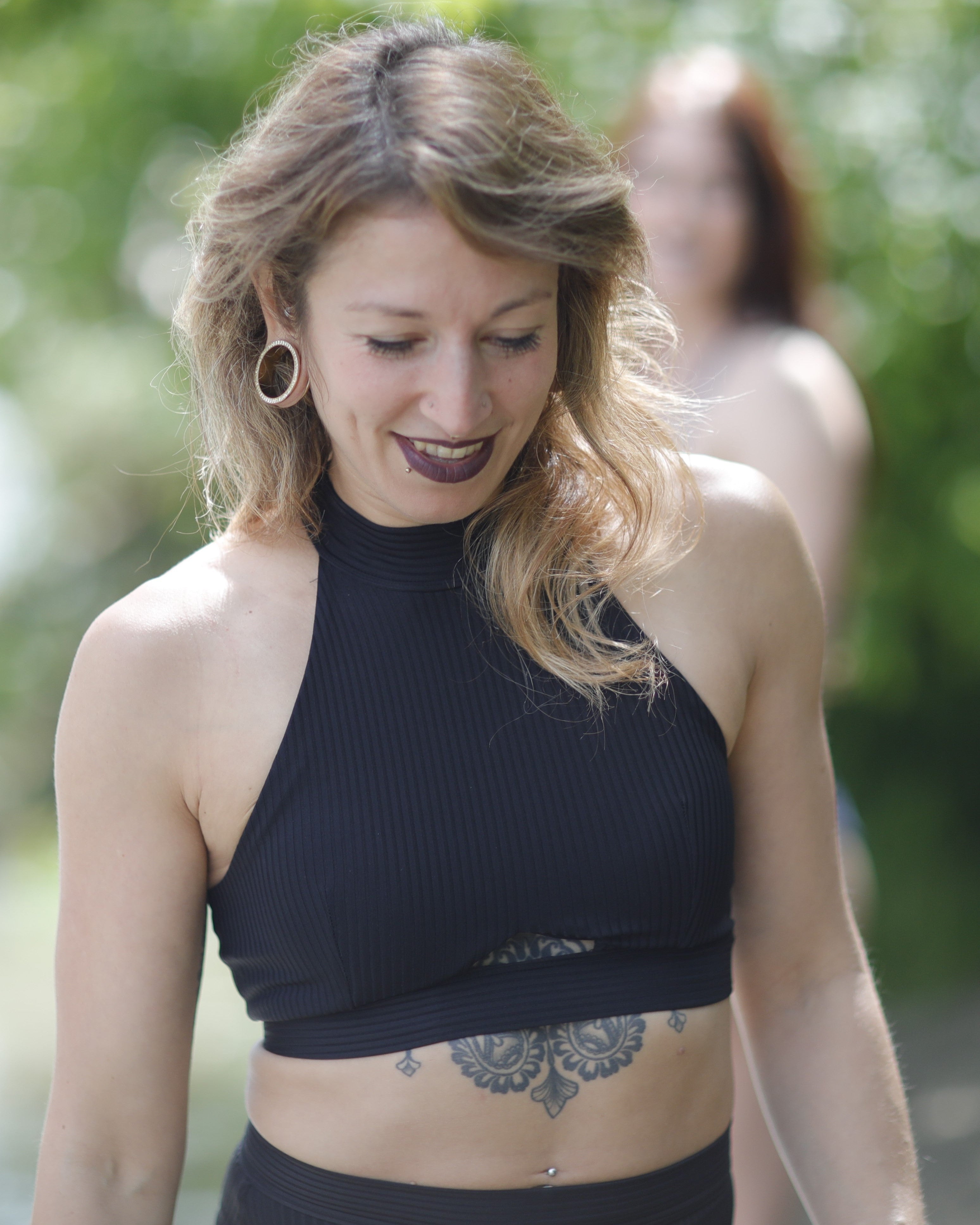 A-Line Top in ribbed black