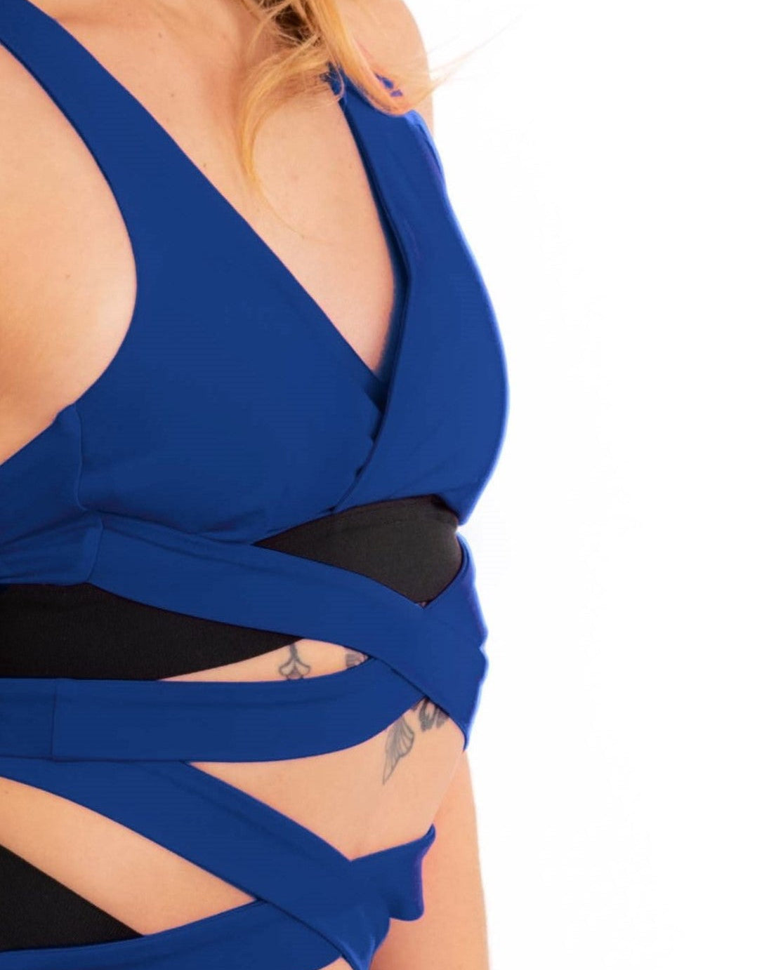 Wrap Top in deep blue sea / Pre-Workout & Flow Pants Bundle in mouse gray