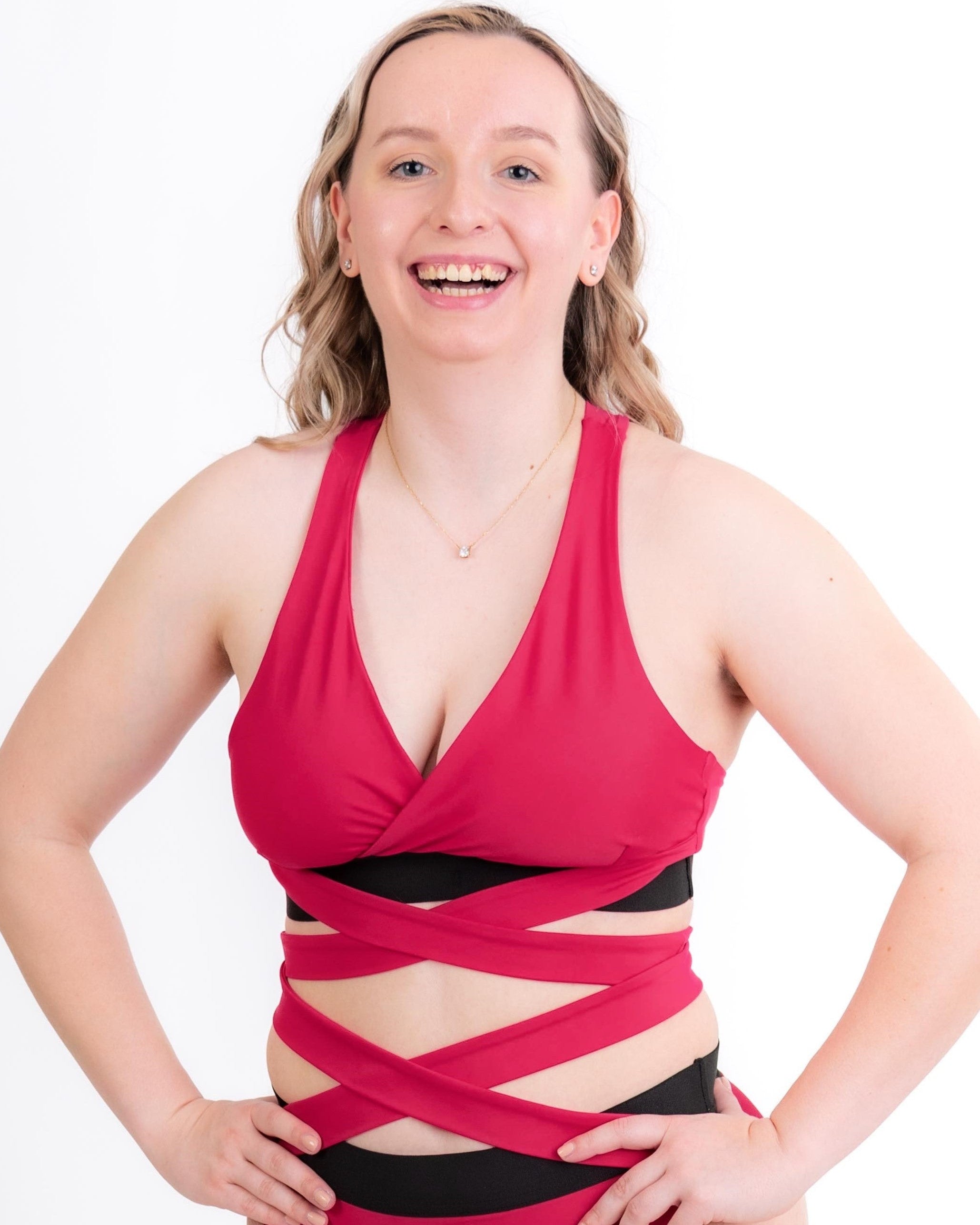 Wrap Top in dangerously pink