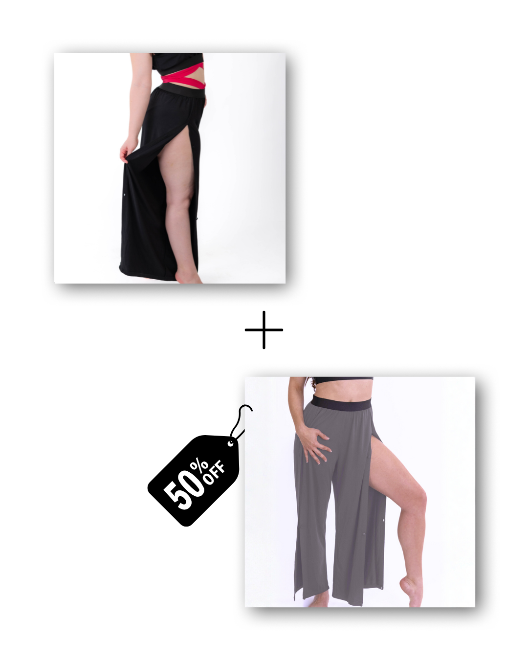 Pre-Workout & Flow Pants Bundle in classic black / mouse gray