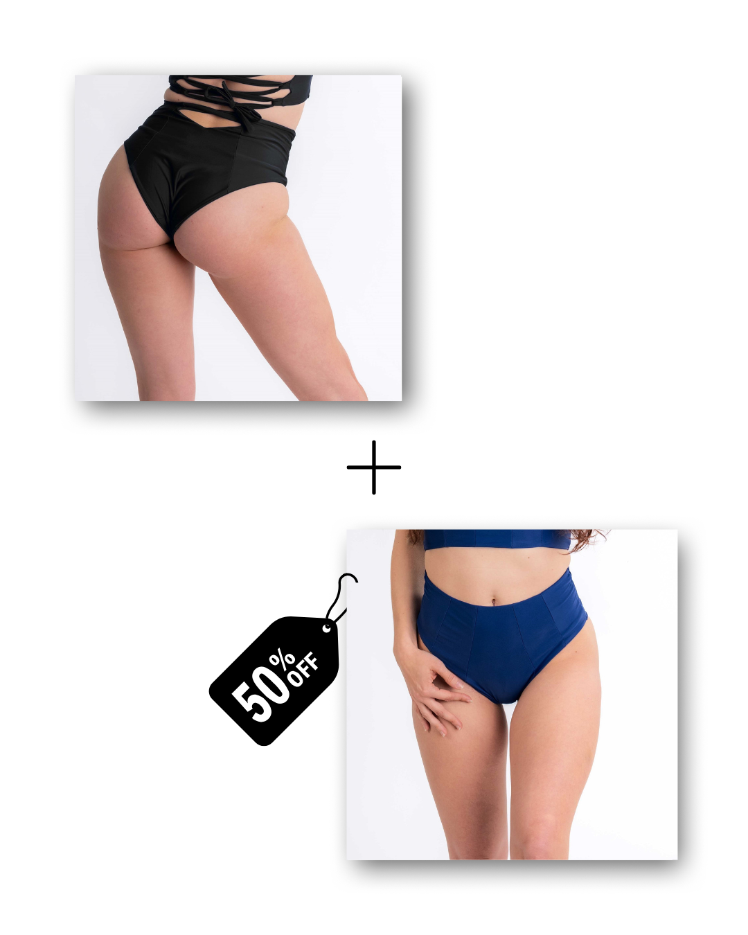 Corset Shorts Bundle in classic black / deep blue sea 