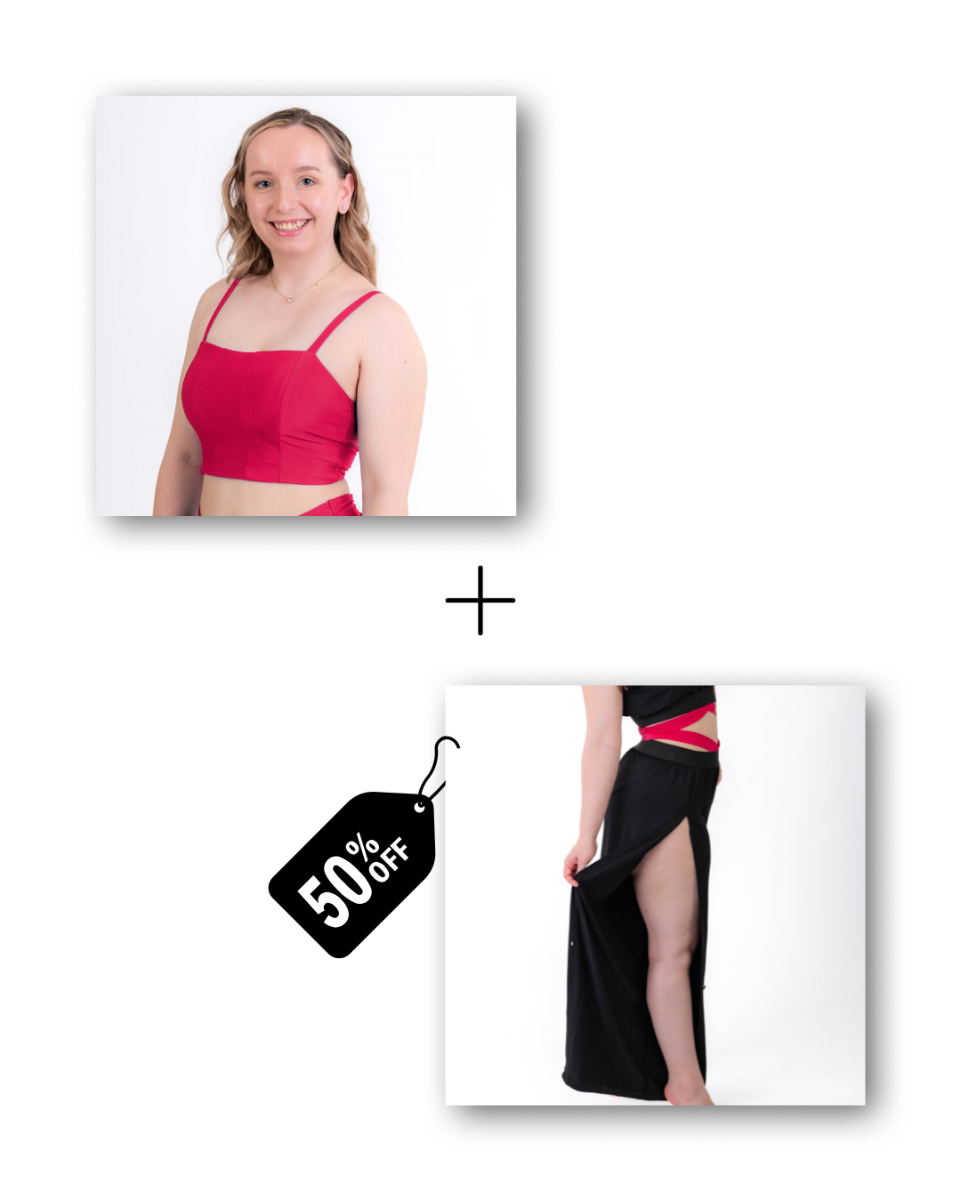 Corset Top in dangerously pink / Pre-Workout & Flow Pants in classic black Bundle