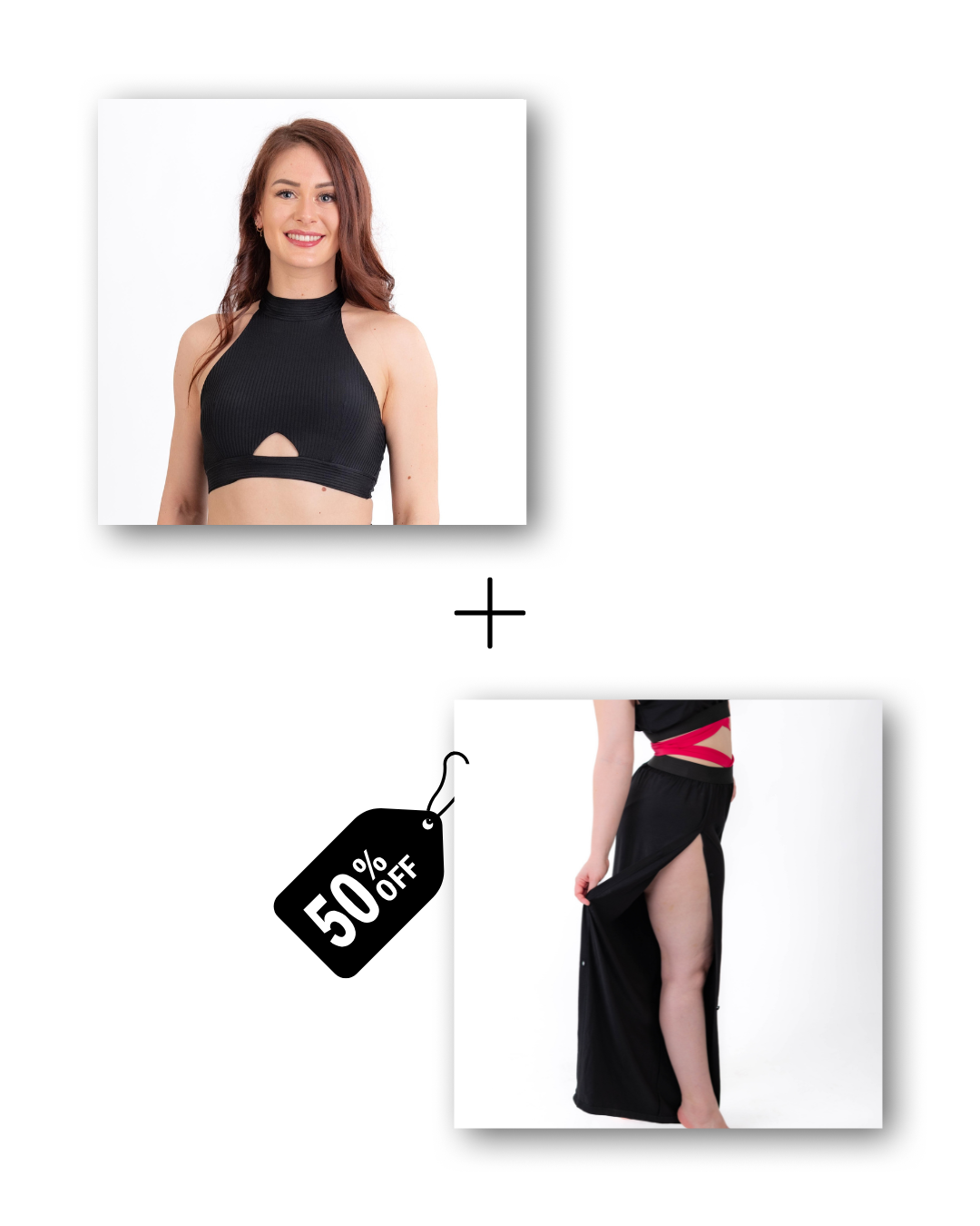 A-Line Top in ribbed black / Pre-Workout & Flow Pants in classic black Bundle