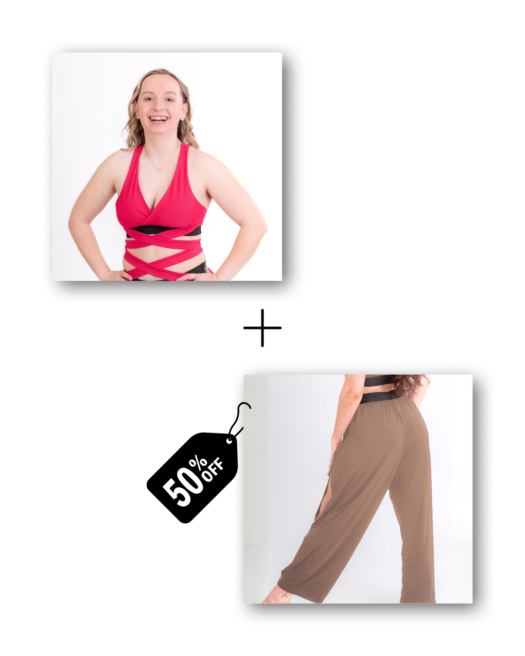 Wrap Top in dangerously pink / Pre-Workout &amp; Flow Pants Bundle in cloudy taupe 