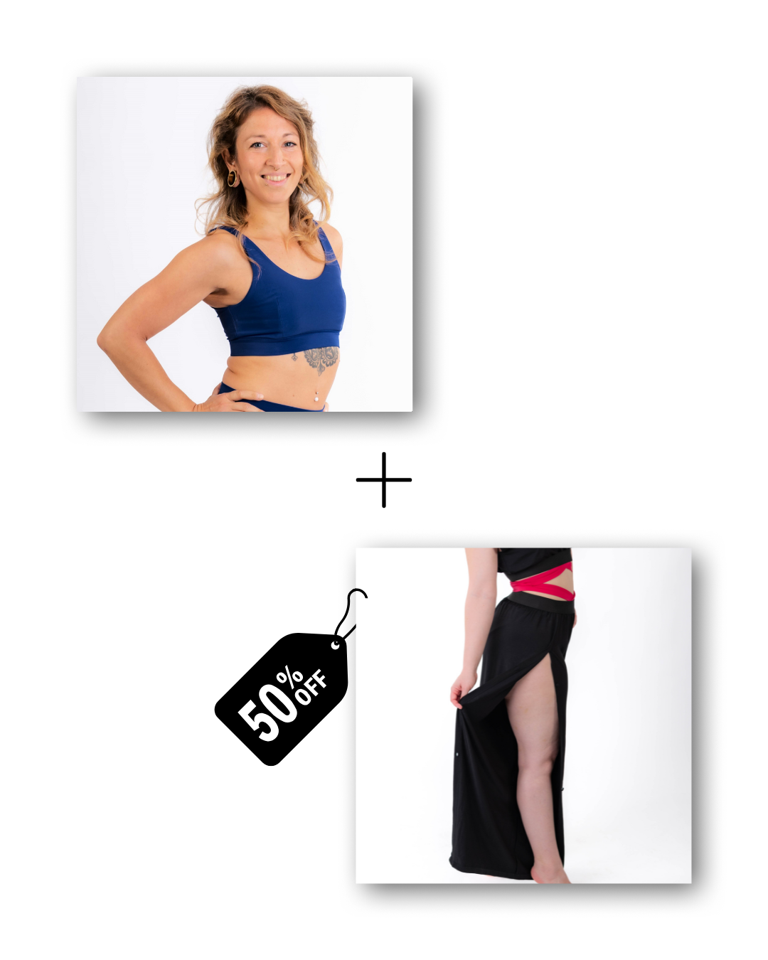 Basic top in deep blue sea / Pre-Workout &amp; Flow Pants in classic black bundle 